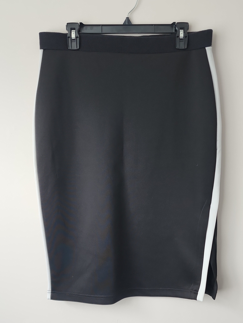 George Black Pencil Skirt with White Side Panels